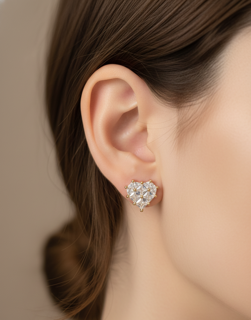 Crystal Cluster Stud Earrings