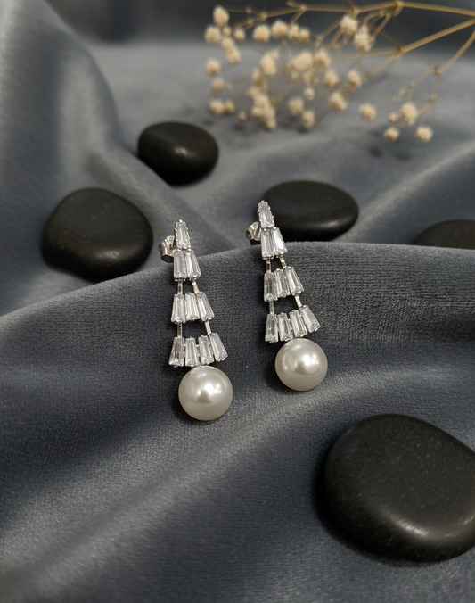 Floral Cascade Pearl Drop Earrings
