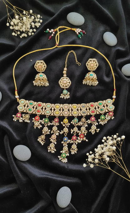 Heritage Hues Kundan & Jhumka Bridal Set