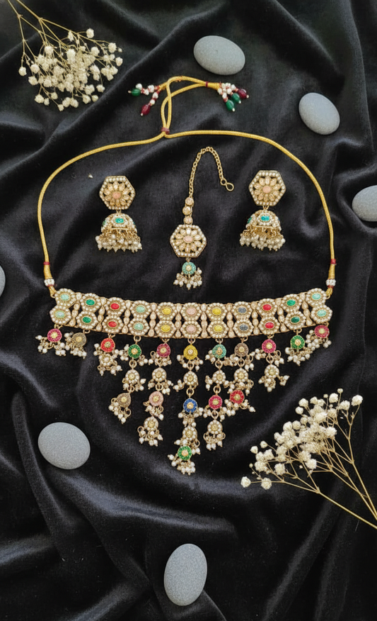 Heritage Hues Kundan & Jhumka Bridal Set