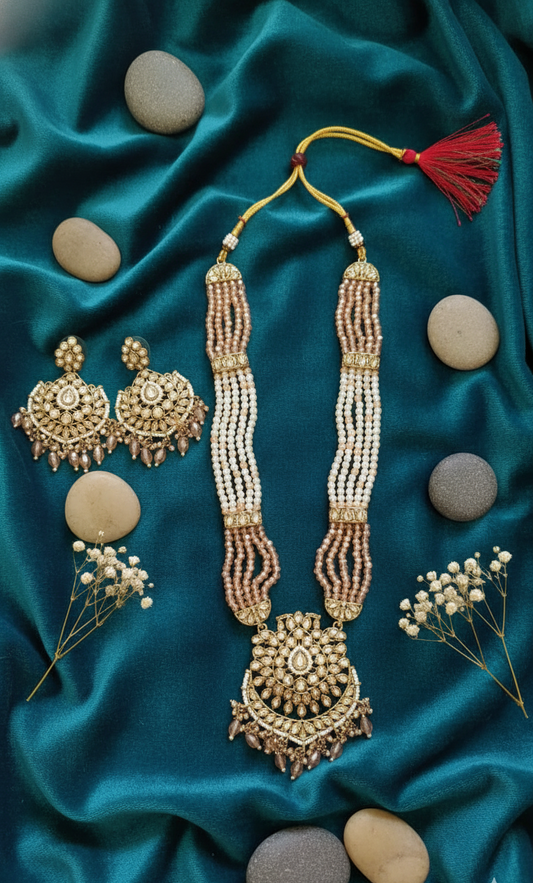Kundan & Pearl Long Necklace Set