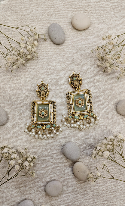 Blushing Rose Pearl Drops Earrings