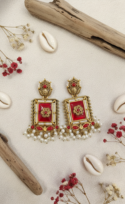 Blushing Rose Pearl Drops Earrings