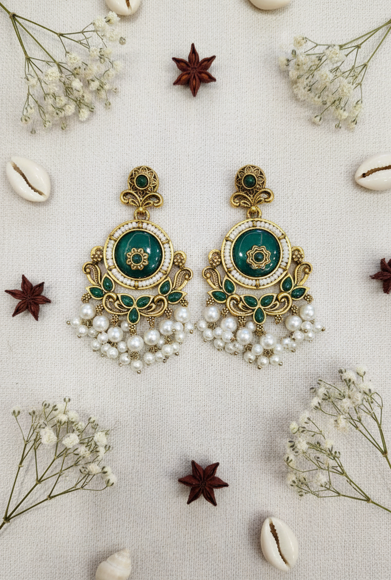 Scarlet Bloom Chandbali Earring