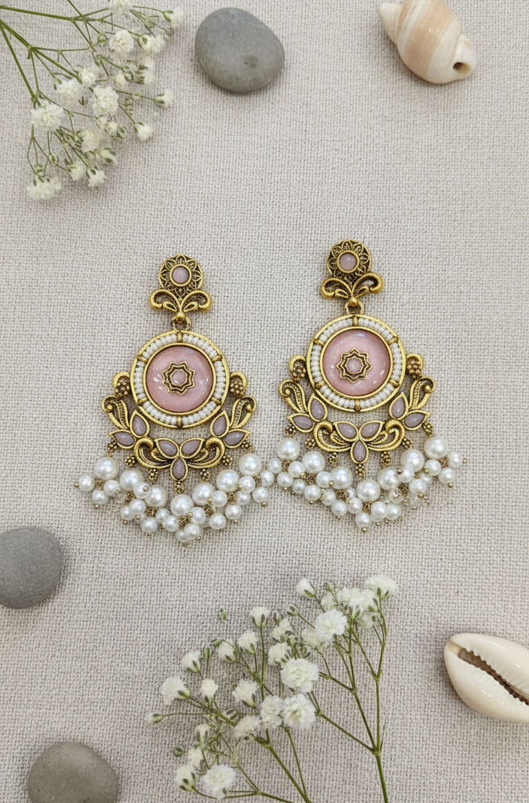 Scarlet Bloom Chandbali Earring