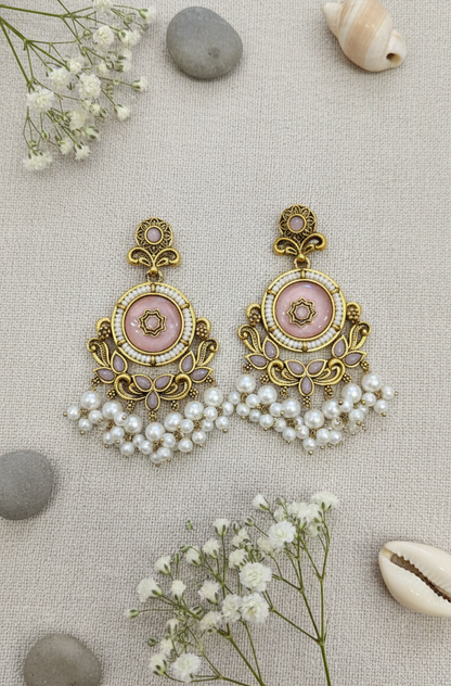 Scarlet Bloom Chandbali Earring