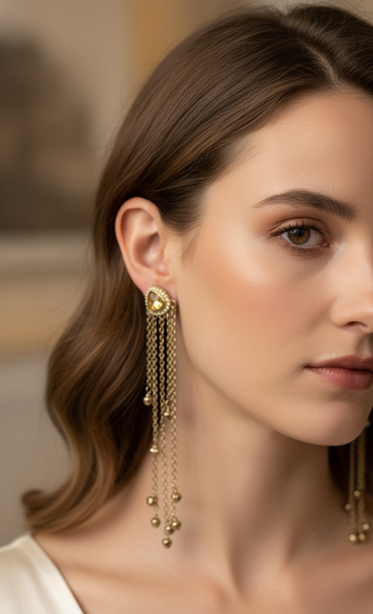 Emerald Cascade Drop Earrings