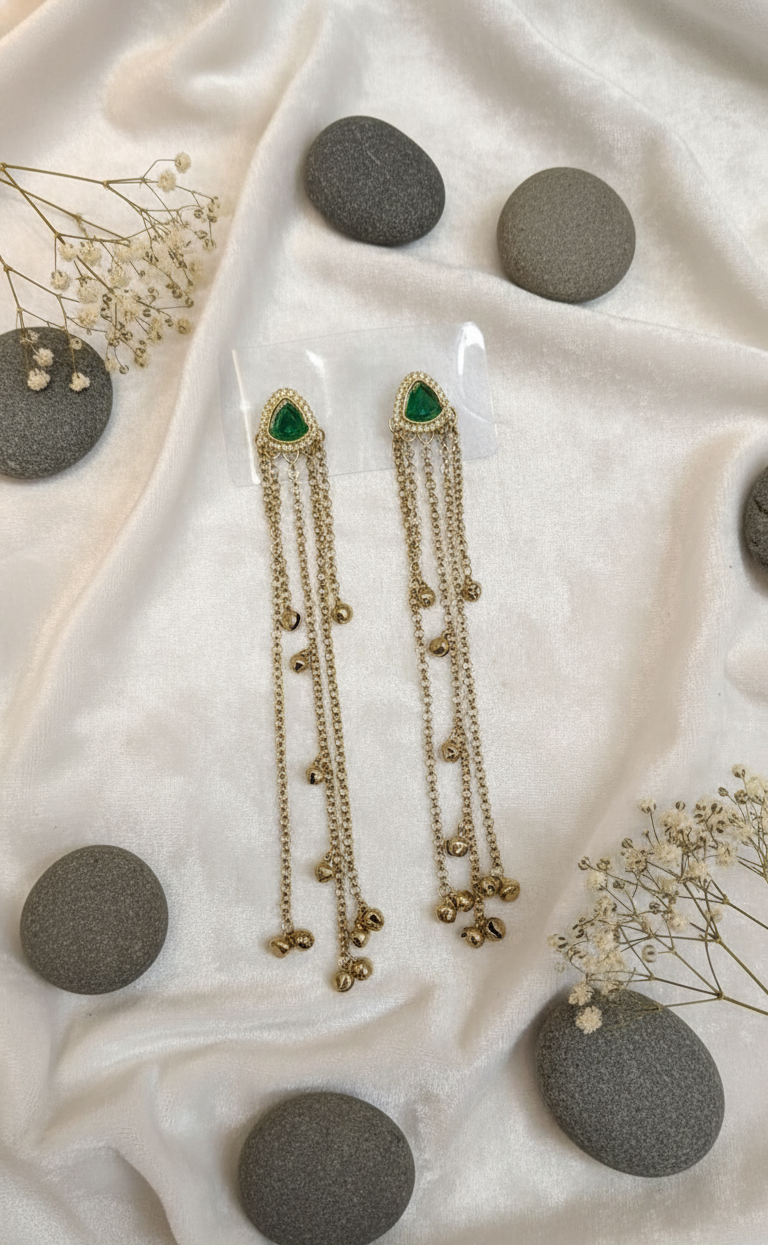 Emerald Cascade Drop Earrings