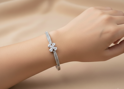 The Crystal Blossom Openable Bracelet