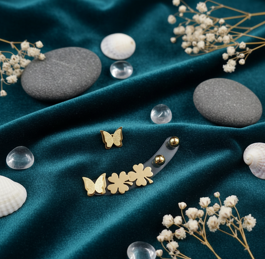 Lucky Butterfly Ear Climber Set (Pack of 3)