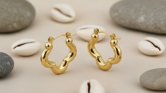 Wavy Gold Huggie Hoops