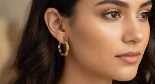 Textured Gold Mini Hoops