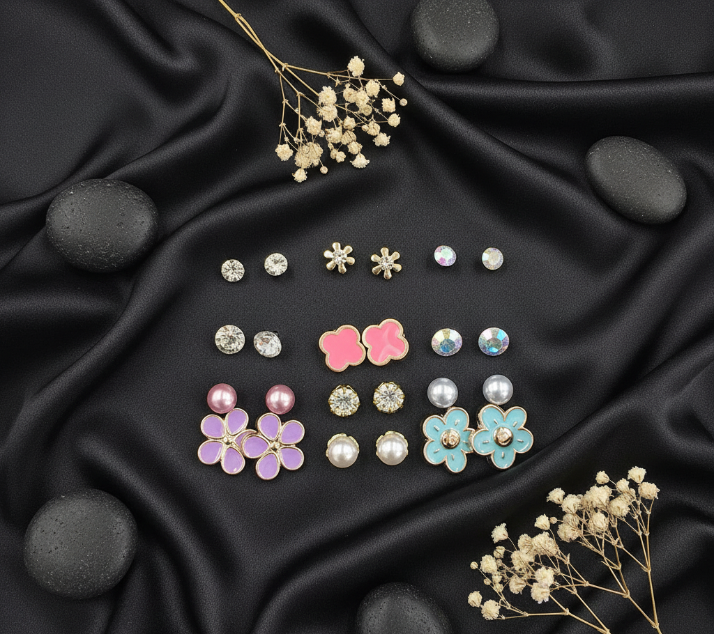 Pastel Petal Studs (Pack Of 12)