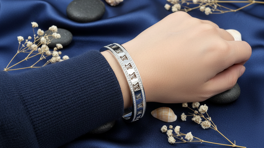 Designer Inspired Pave "LV" Cuff (Small Size)