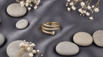 Serpentine Sparkle Wrap Ring