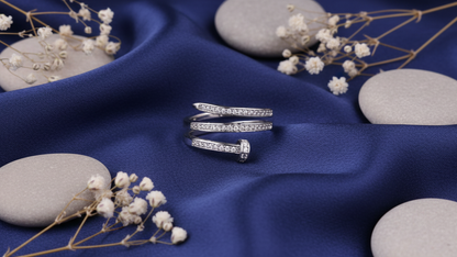 Serpentine Sparkle Wrap Ring