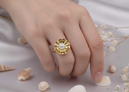 Ocean Bloom Pearl Ring