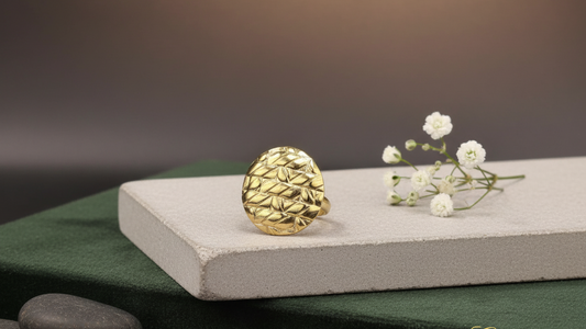 Quilted Dome Golden Ring
