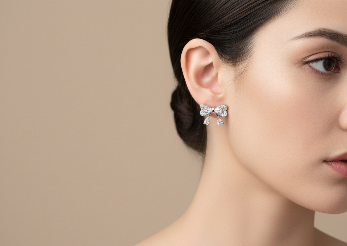 Dazzling Bowdrop Studs