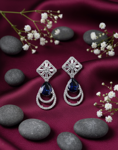 Royal Teardrop Sapphire Danglers