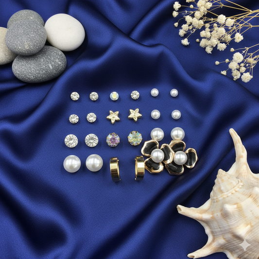 Dazzling Pearl & Crystal Earring (Pack of 12)