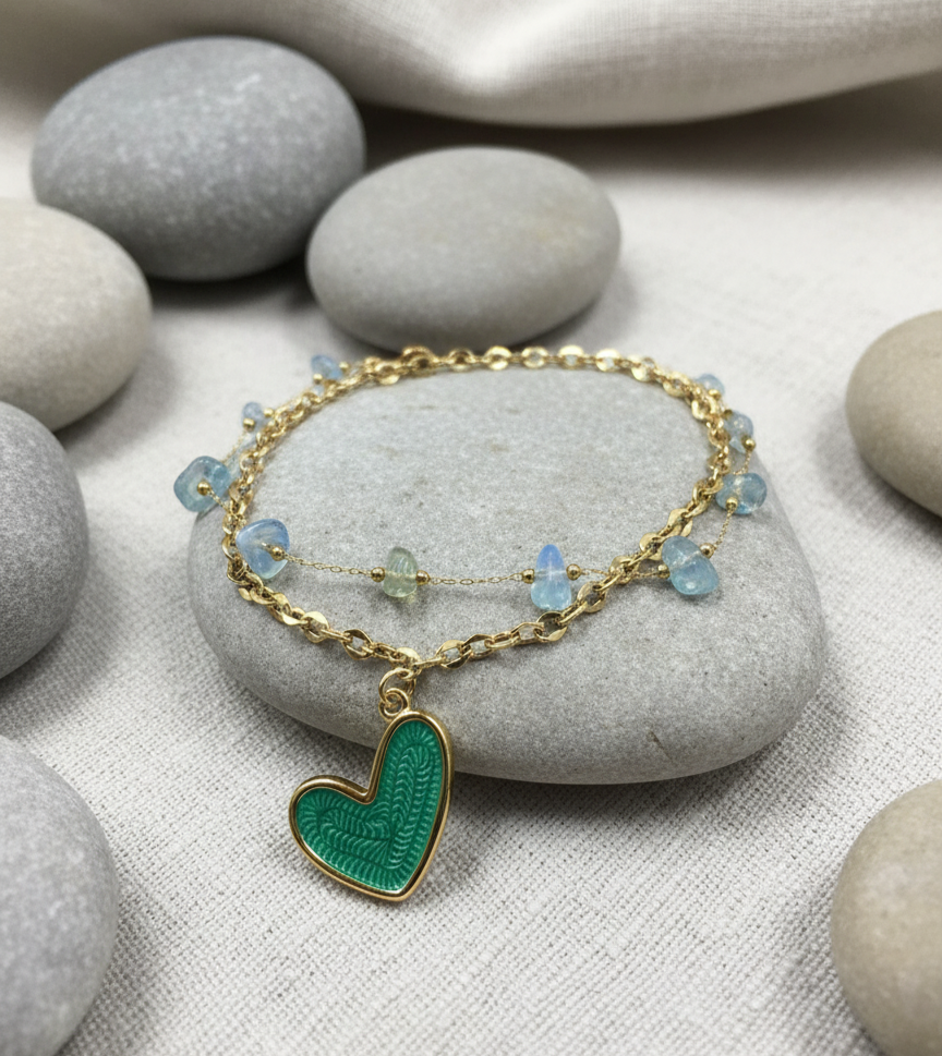 Ocean Heart Adjustable Bracelet