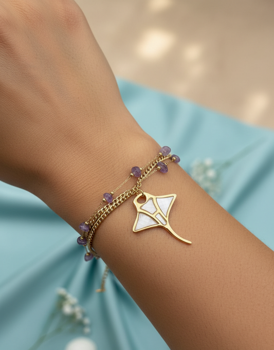 Amethyst Ray Adjustable Bracelet