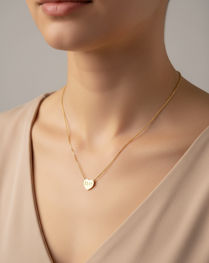 "11:11 Make a Wish" Heart Pendant Necklace