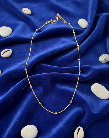 Golden Serenity Beaded Necklace