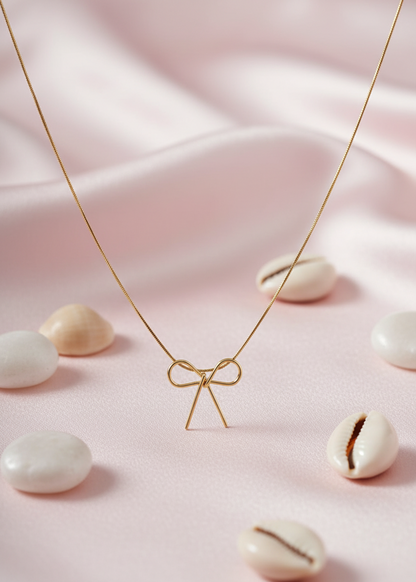 Dainty Bow Charm Necklace