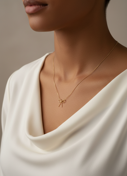 Dainty Bow Charm Necklace