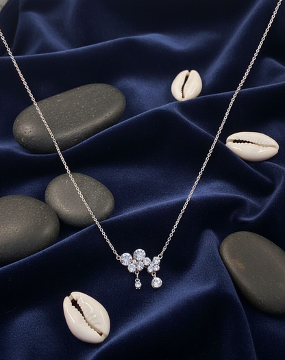 "Stardust Dewdrop" Crystal Cluster Necklace