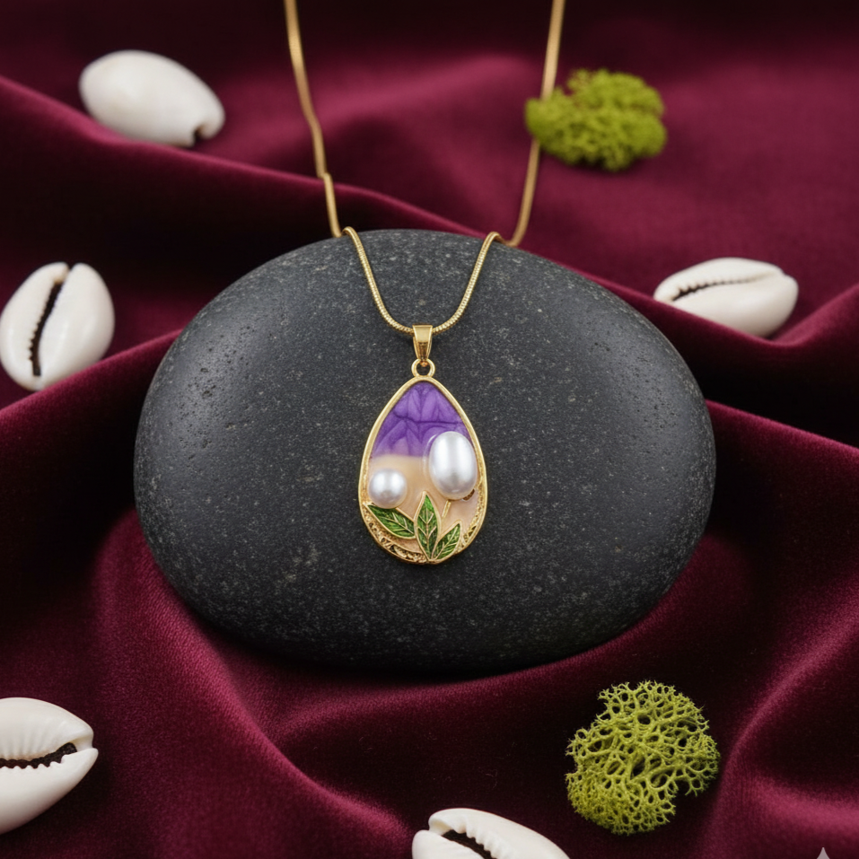 Enchanted Violet Dewdrop Necklace