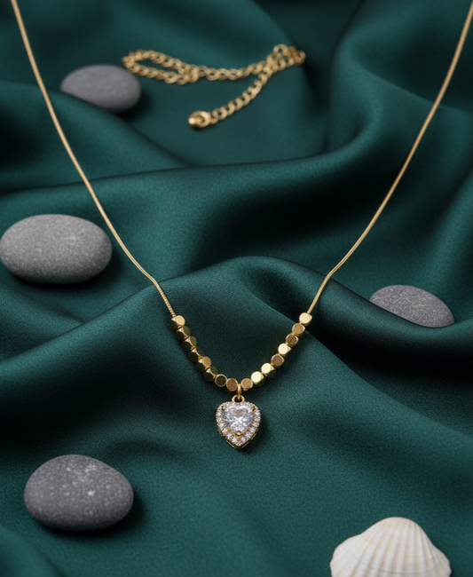 Golden Heartbeat Sparkle Necklace