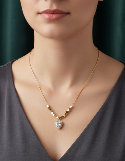 Golden Heartbeat Sparkle Necklace