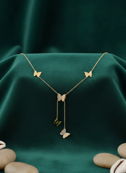 Golden Butterfly Bloom Necklace