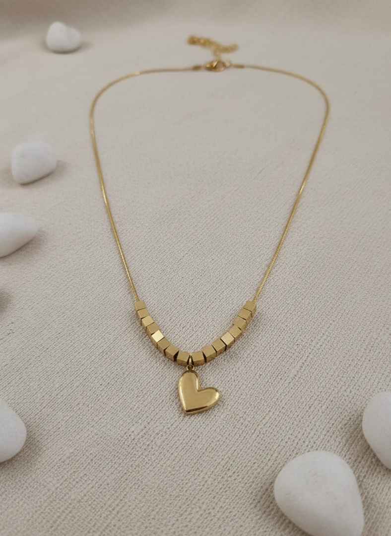 Luminous Heart Pearl  Pave Medallion Necklace