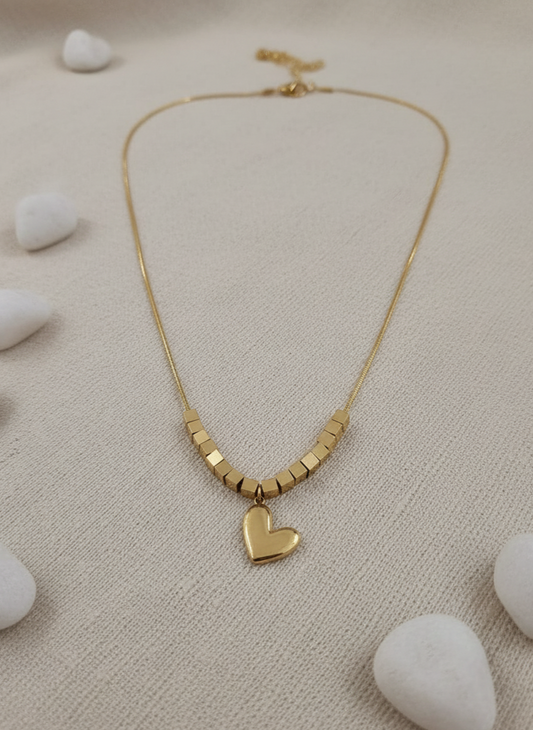 Luminous Heart Pearl  Pave Medallion Necklace