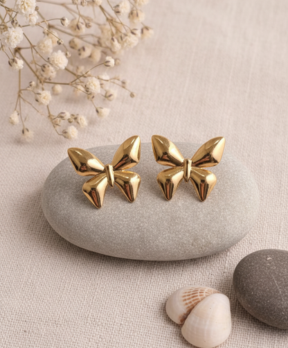 Golden Butterfly Stud Earrings