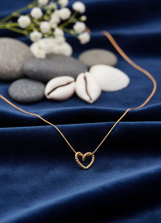 "Infinite Love Knot" Gold Tone Heart Necklace