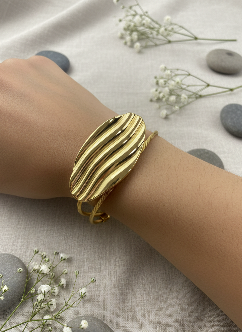 Golden Ripple Bangle