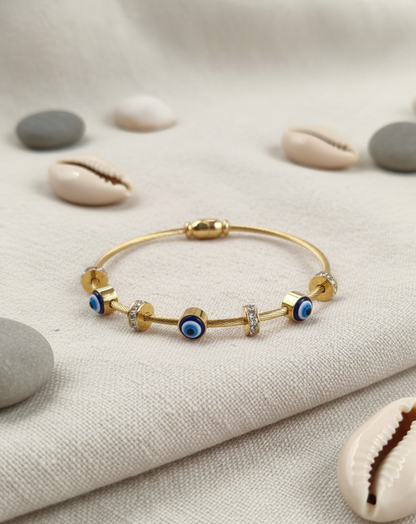 Golden Evil Eye Charm Bracelet