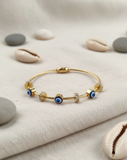 Golden Evil Eye Charm Bracelet