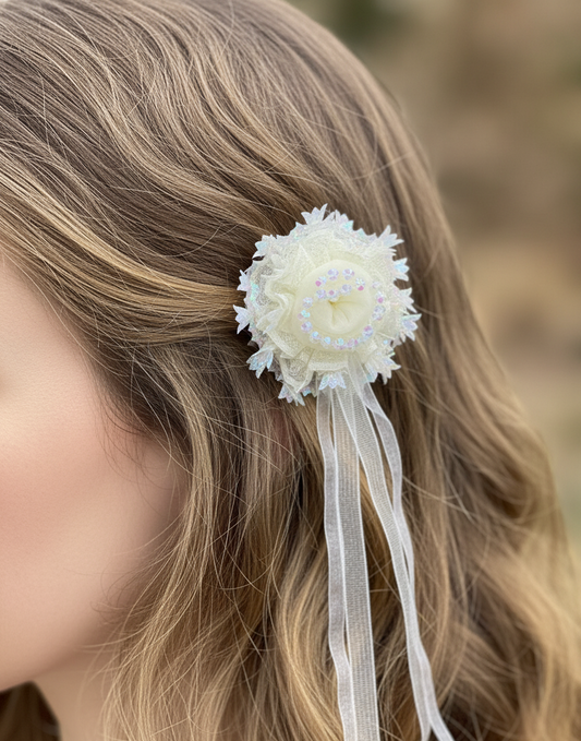 "Whimsical Snowdrop" Hair Clip (Pair)