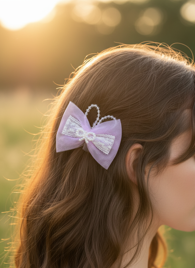 Luminous Mesh Hair Bows