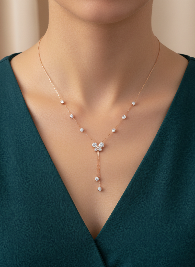 Fluttering Dewdrop Necklace