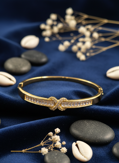 "Infinity Sparkle"  Baguette and Pave Crystal Bracelet