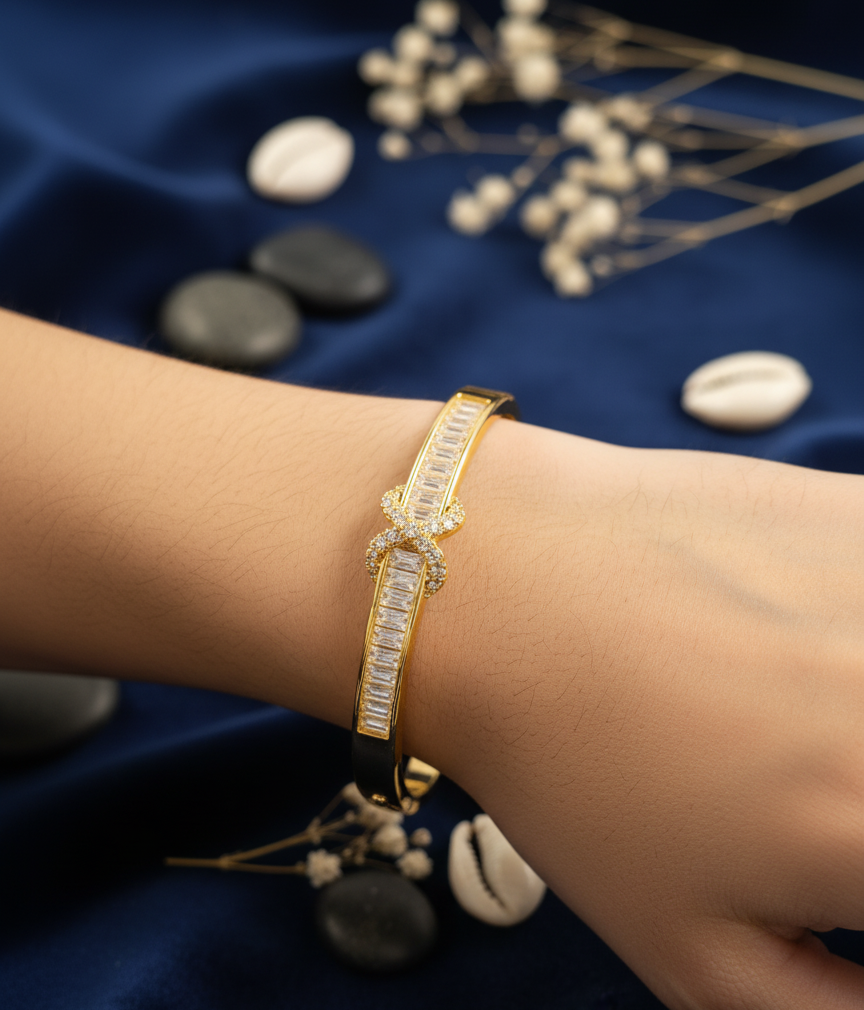 "Infinity Sparkle"  Baguette and Pave Crystal Bracelet