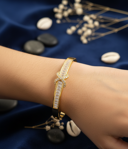 "Infinity Sparkle"  Baguette and Pave Crystal Bracelet