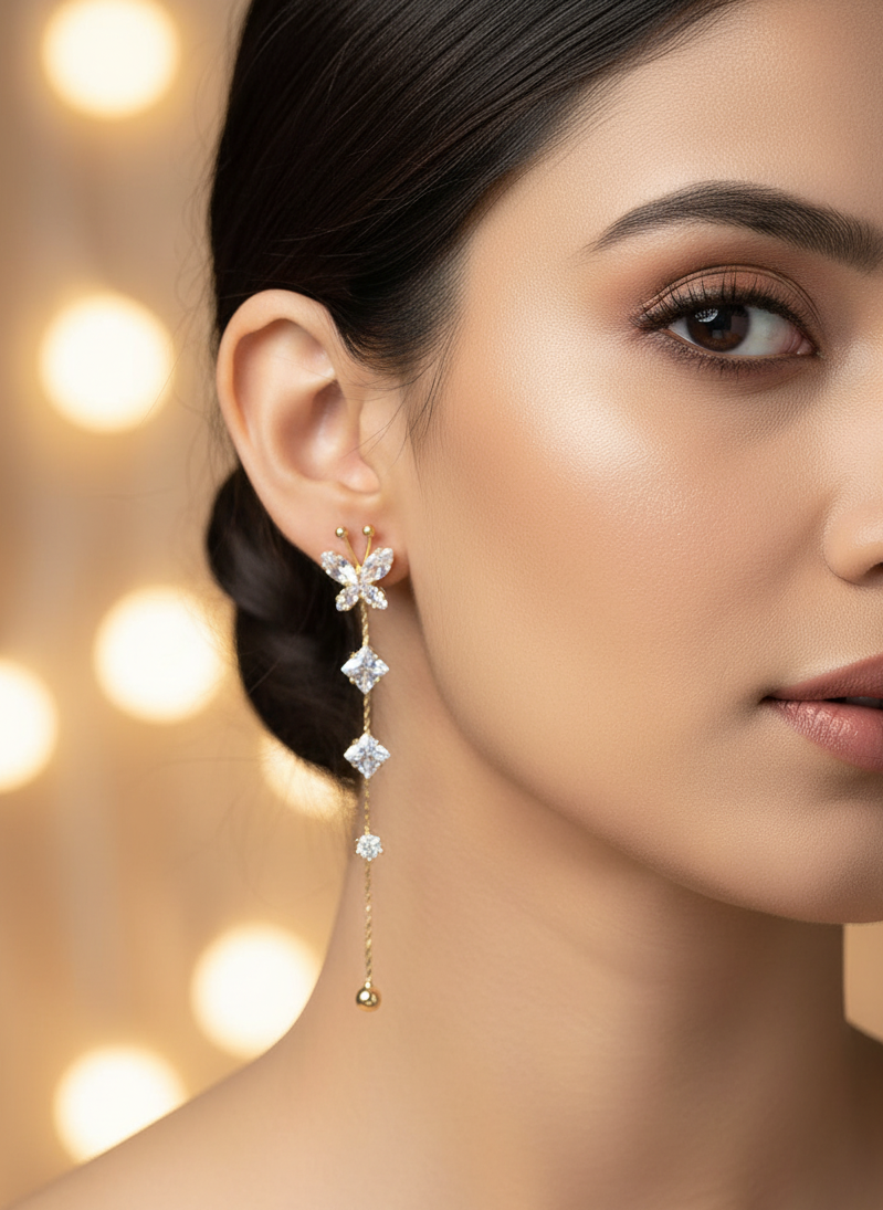 Fluttering Charm Drop Earrings